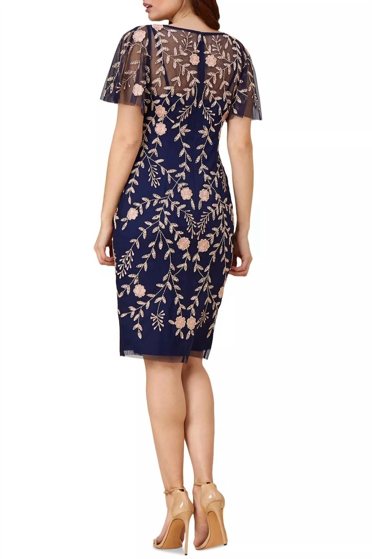 Adrianna Papell - Lutter Sleeve Sheath Sequin Dress