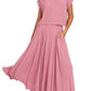 Zenana - Woven Crinkle Gauze Crop Tee And Skirt Set
