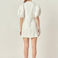 2.7 August Apparel - Laced Up Puff Sleeve Mini Dress