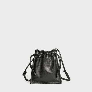 Lemiz - Bolsa feminina mini Bowie com cordão e tiracolo de couro