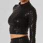 Noli - Houndstooth Tone Long Sleeve Top