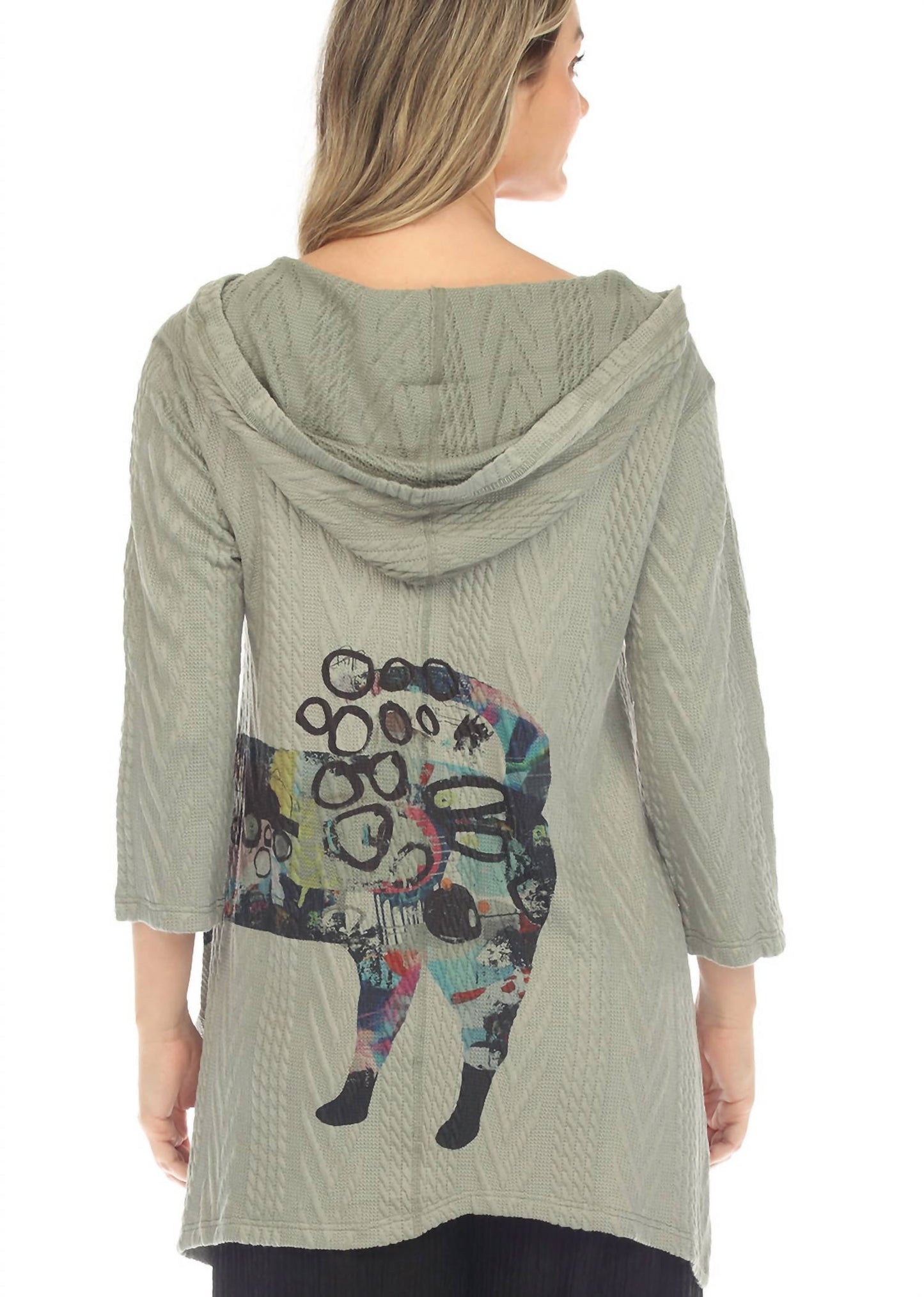 Inoah - V-neck Dog Hooded Tunic