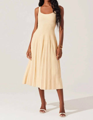 Astr - Vestido suéter midi plissado Aylin