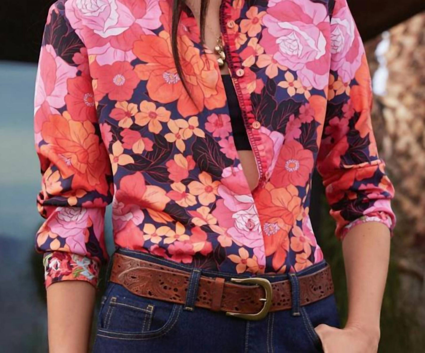 Johnny Was - Becca Silk Button Down Shirt