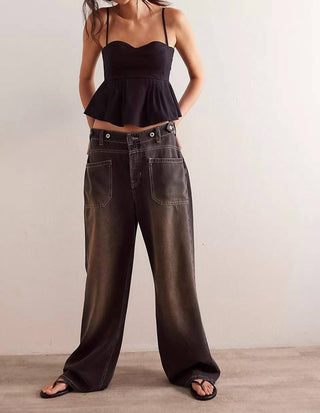 Free People - Calça Jeans Palmer com Punho