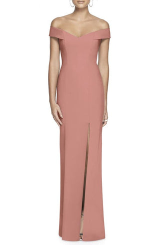 THE DESSY GROUP womens Dessy Collection Off-The-Shoulder Gown  2  Pink