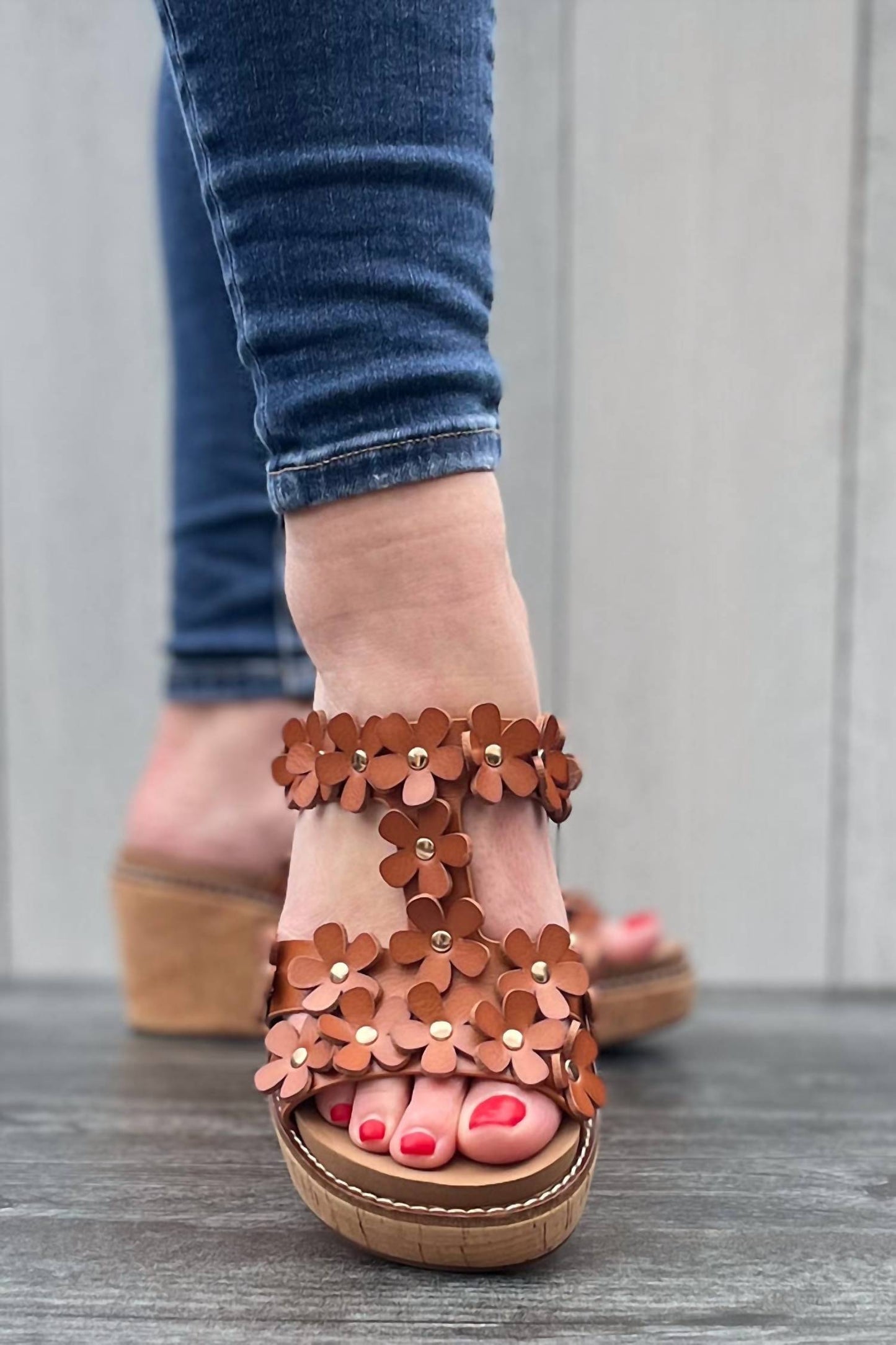 Corkys Footwear - Women's Flower Trim Wedge Sandals