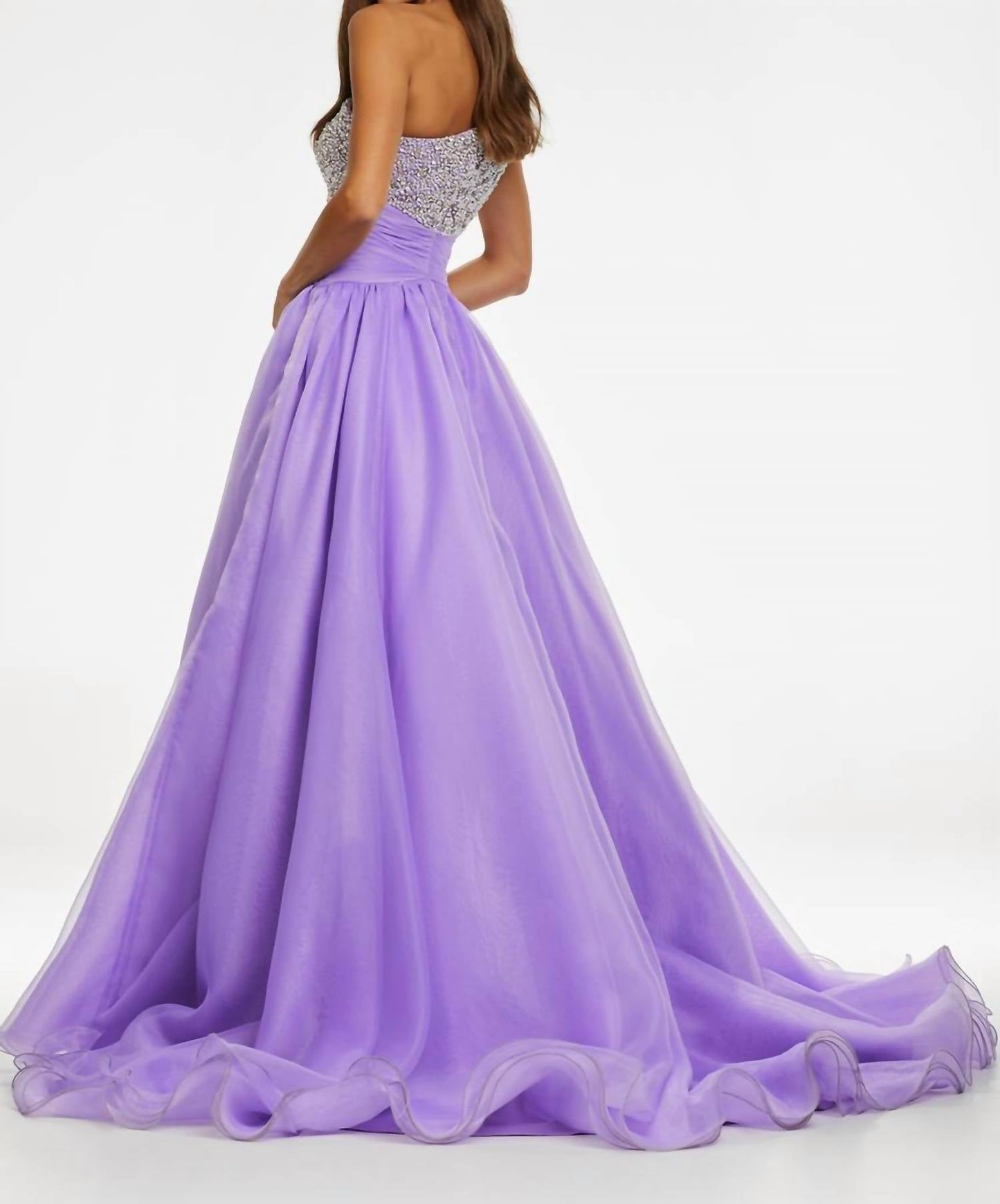Ashleylauren - One Shoulder Organza Ball Gown