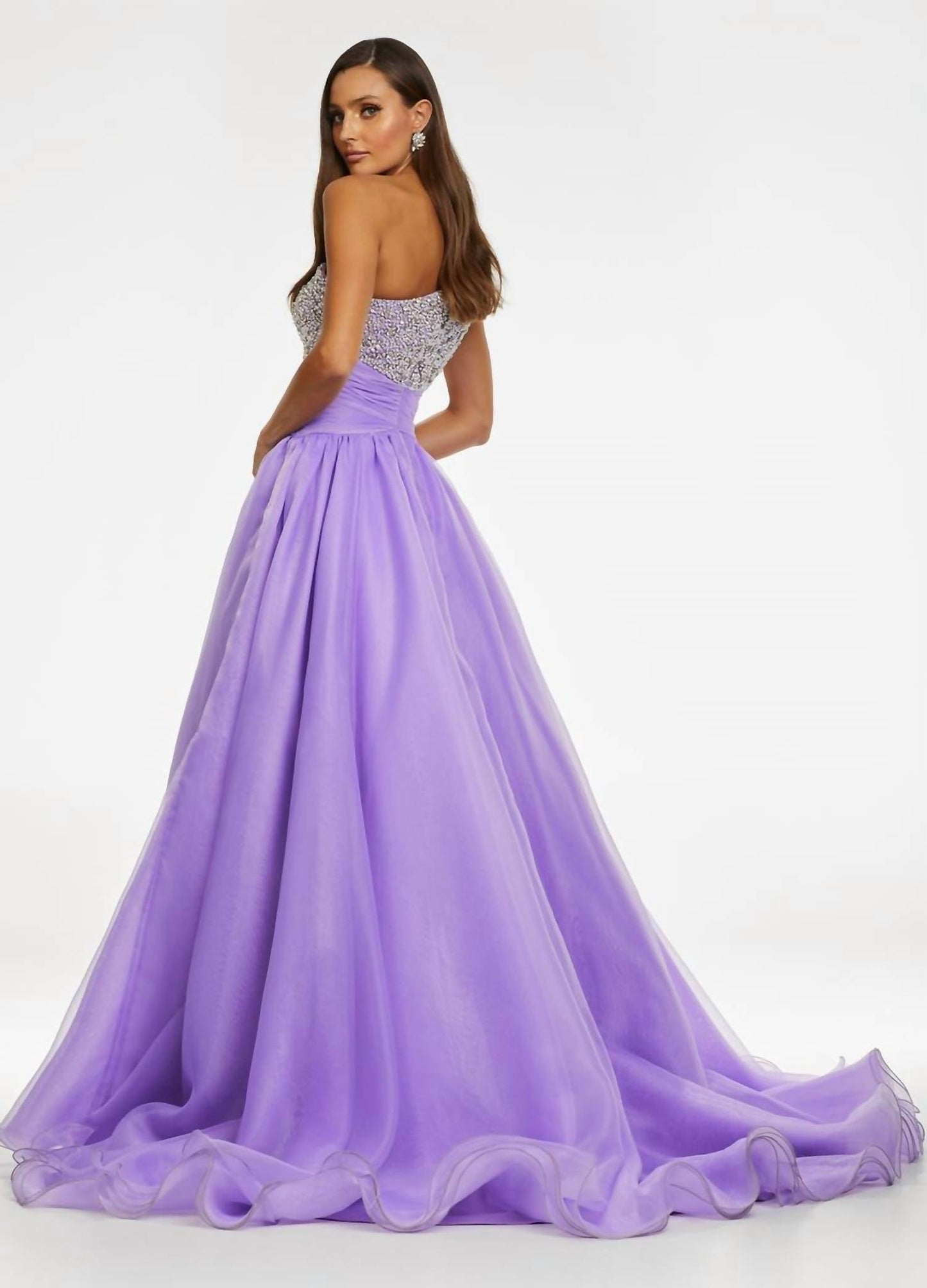 Ashleylauren - One Shoulder Organza Ball Gown