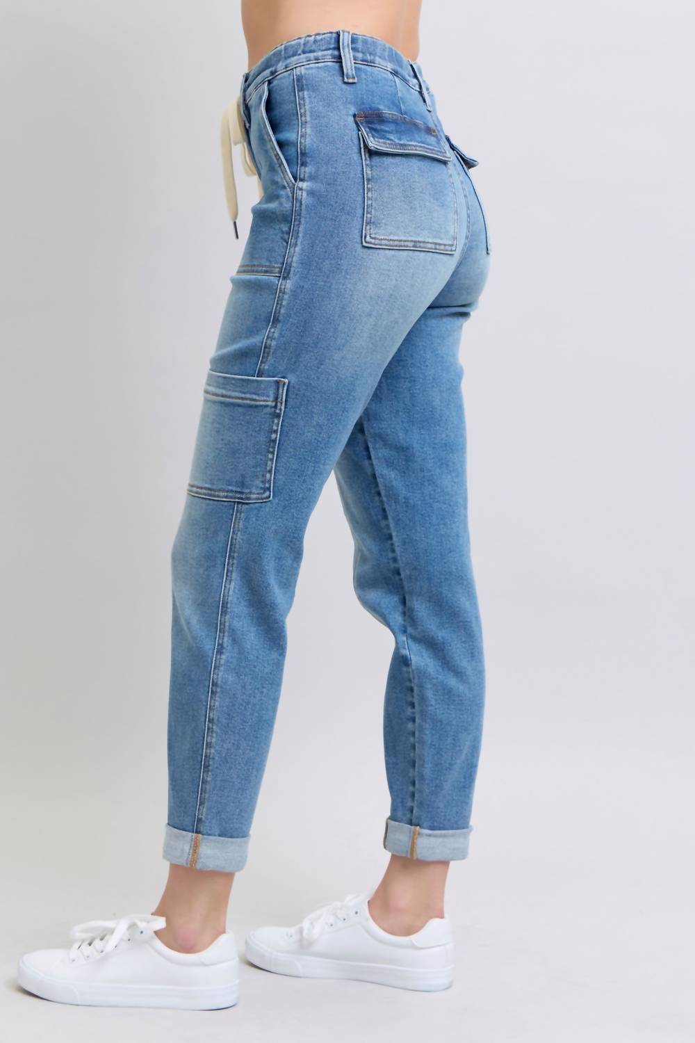 Judy Blue - High Rise Cuffed Cargo Denim Jogger