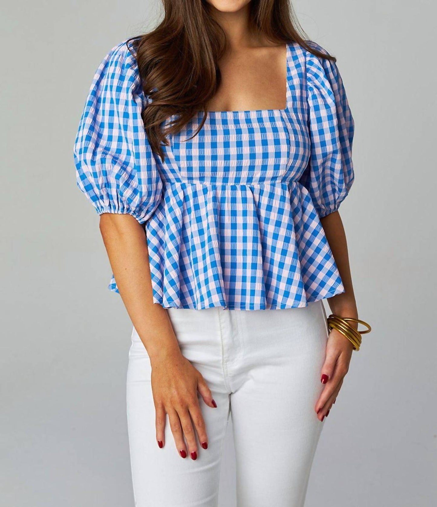 Buddylove - Alana Puff Sleeve Peplum Top