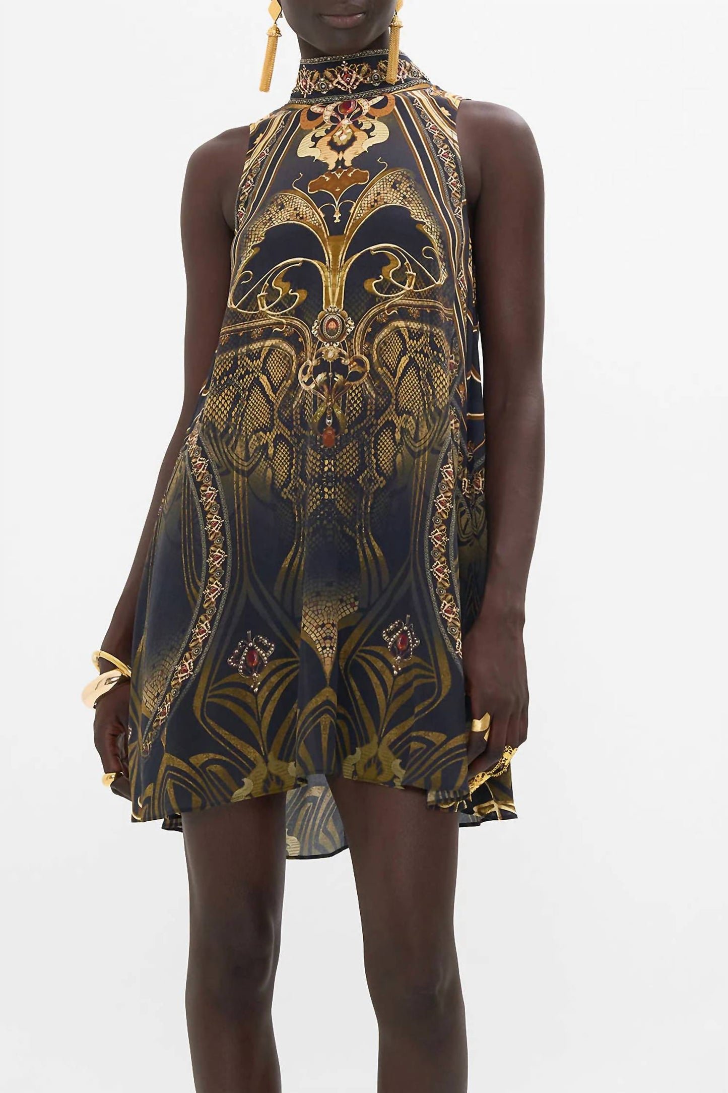 Camilla - Back Neck Tie Short Dress