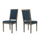 Traditional Style Dining Chair Set With Fabric Upholstery