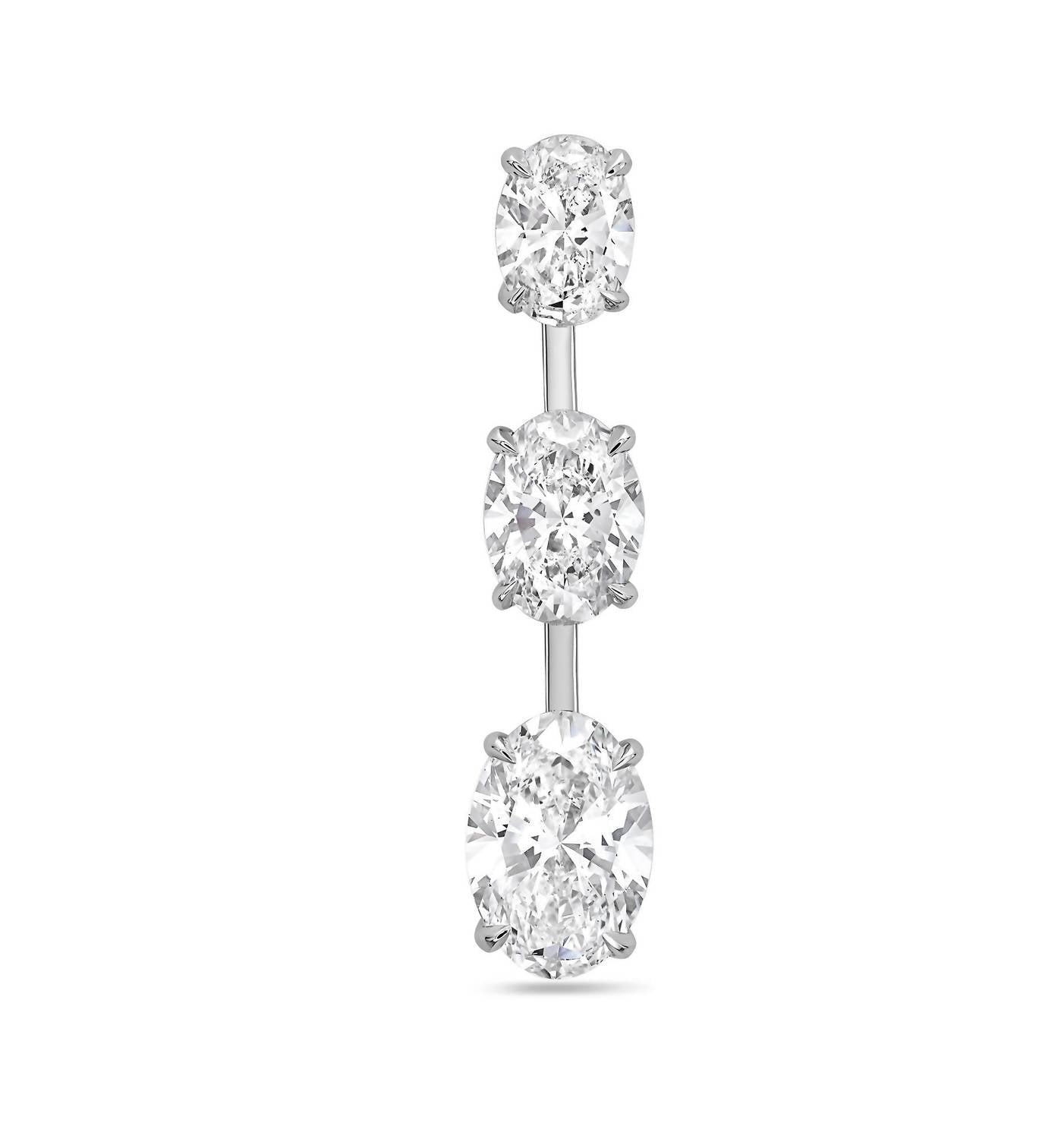Diana M Jewels - 21.14 Cts Lab Grown Oval Diamond Drop Earrings