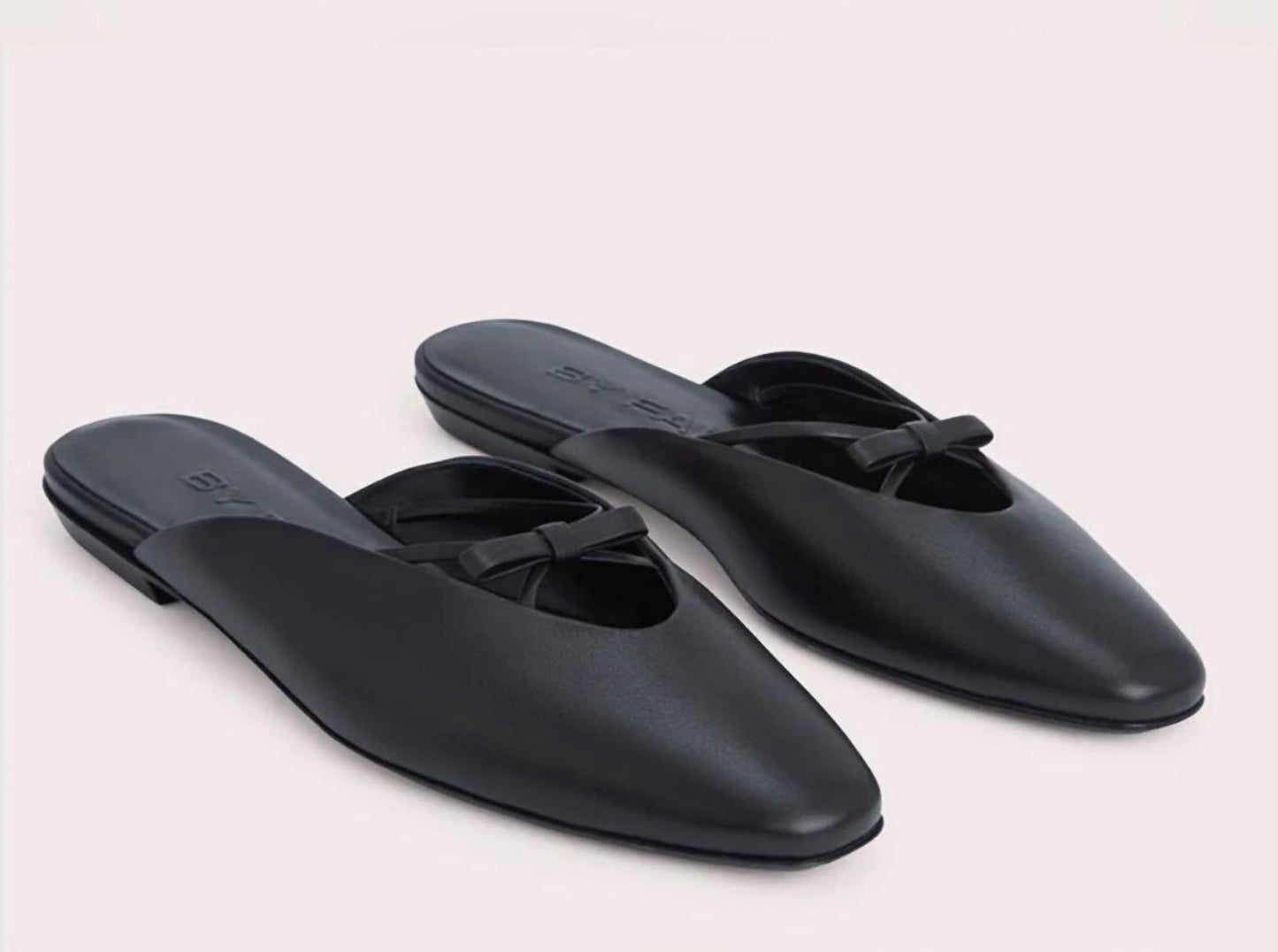 By Far - Women's Finn Leather Bow Ballerina Mules