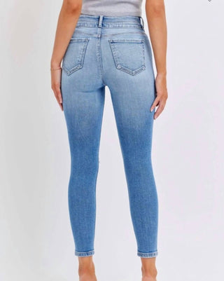 Calça jeans skinny desgastada de cintura alta Jocelyn Cello
