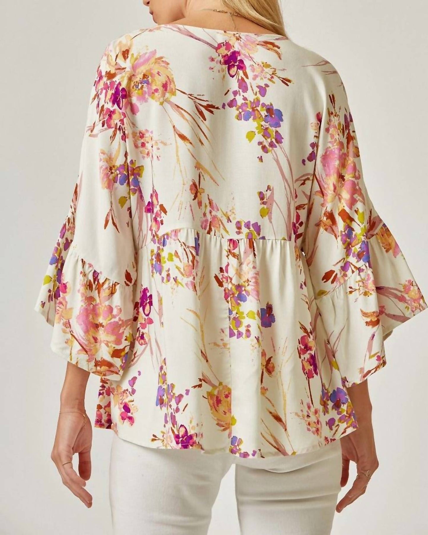 Andree By Unit - Floral Three Fourth Sleeve Top