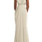Dessy Collection One-Shoulder Satin Gown in Champagne, Size 10
