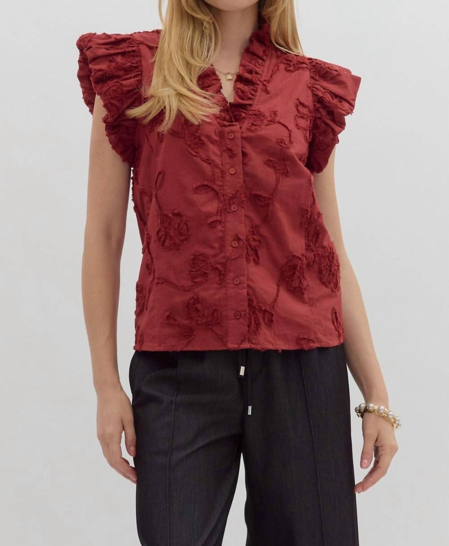 Entro - Love Is Alive Flutter Sleeve Top