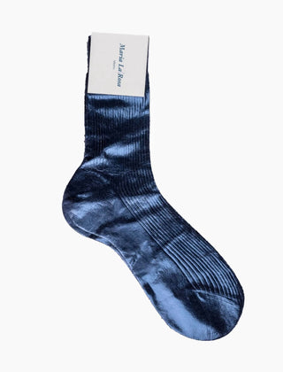 Maria La Rosa - Women's One Ribbed Laminated Metallic Socks