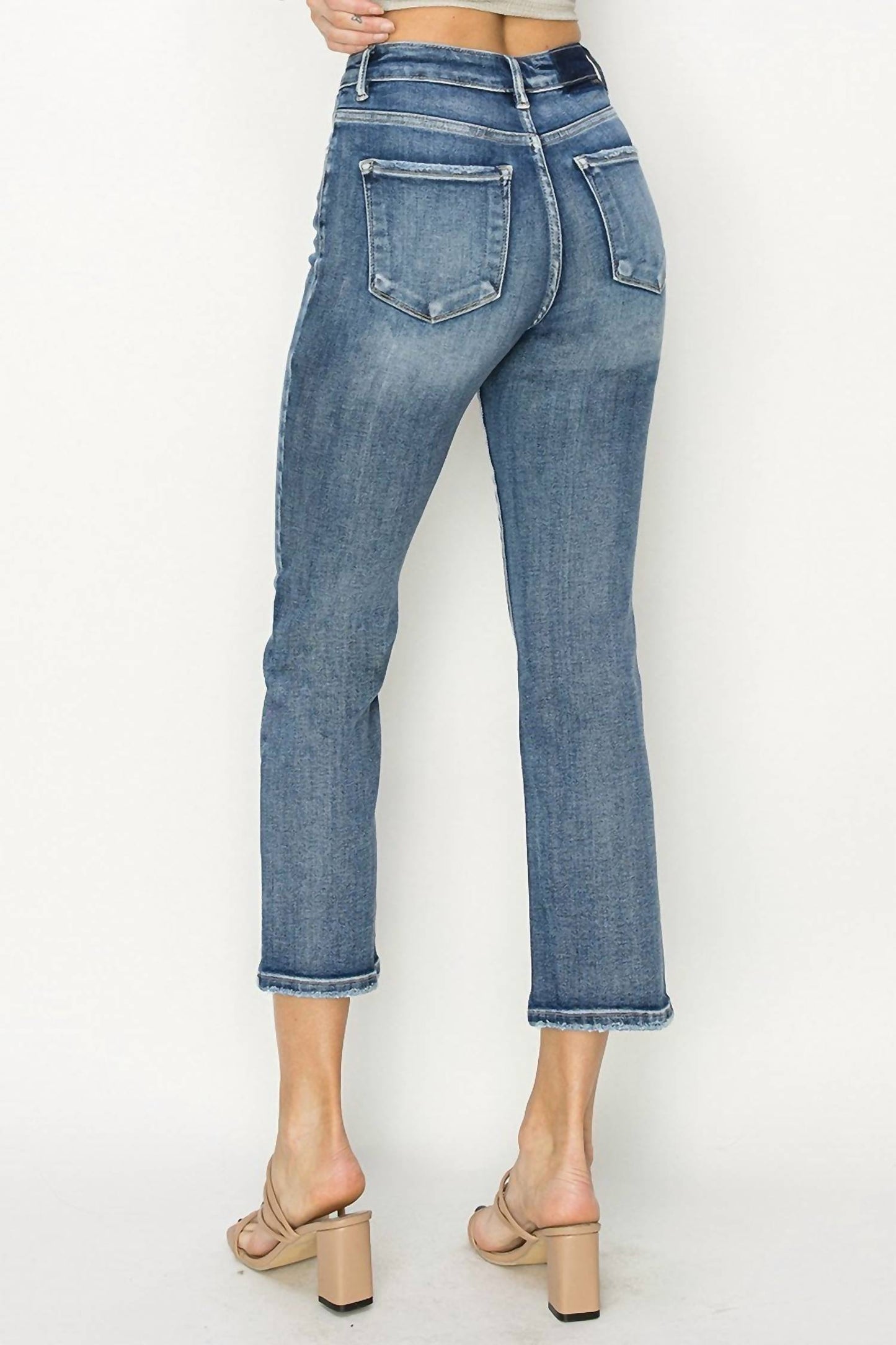 Risen - Mia High Rise Crop Straight Jeans