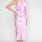 Entro - satin zebra one shoulder midi dress