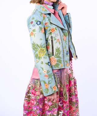 Aratta - Lucinda Embroidered Motorcycle Jacket