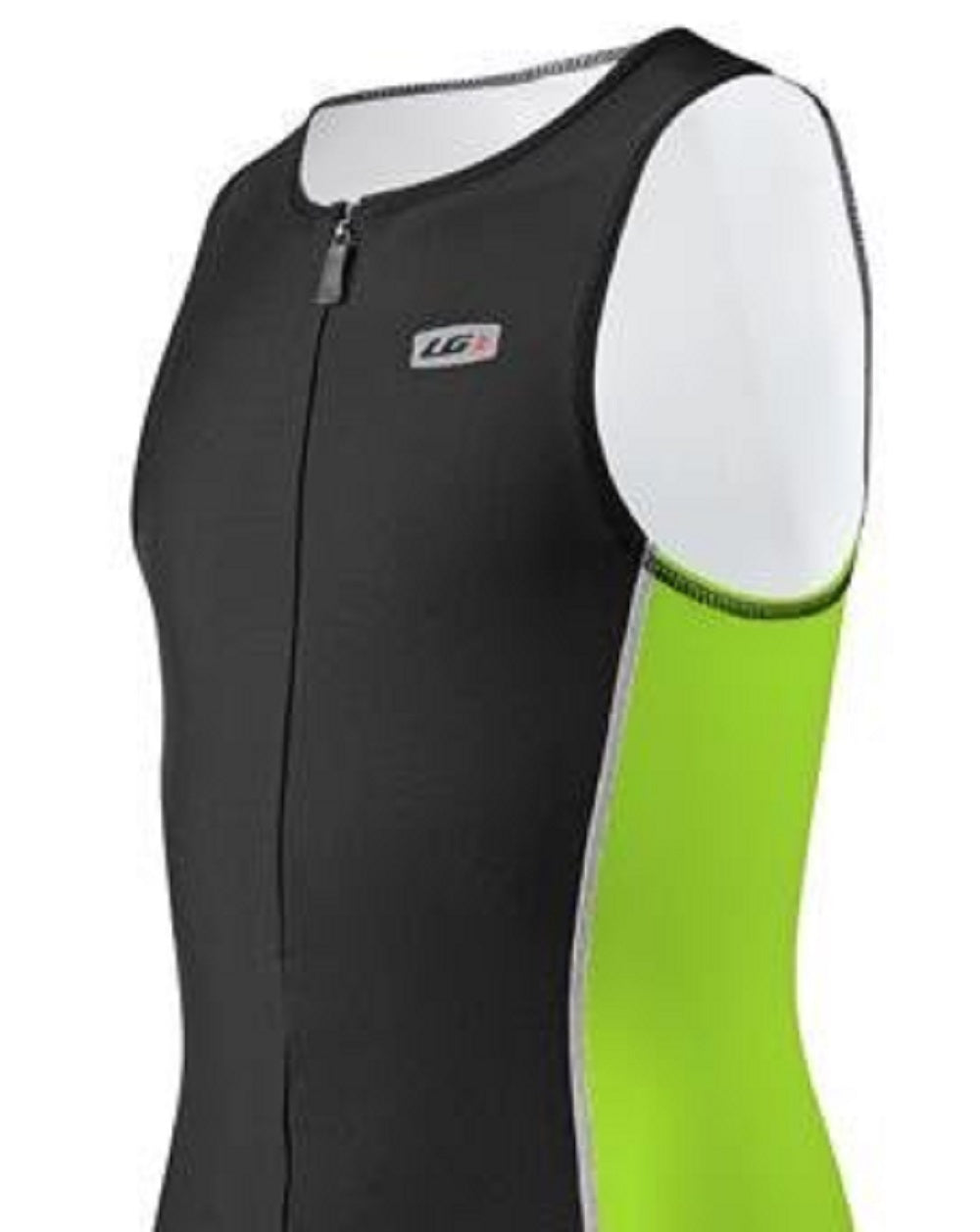 Louis Garneau Youth Comp Tri Top sem mangas feminino verde/preto tamanho GG