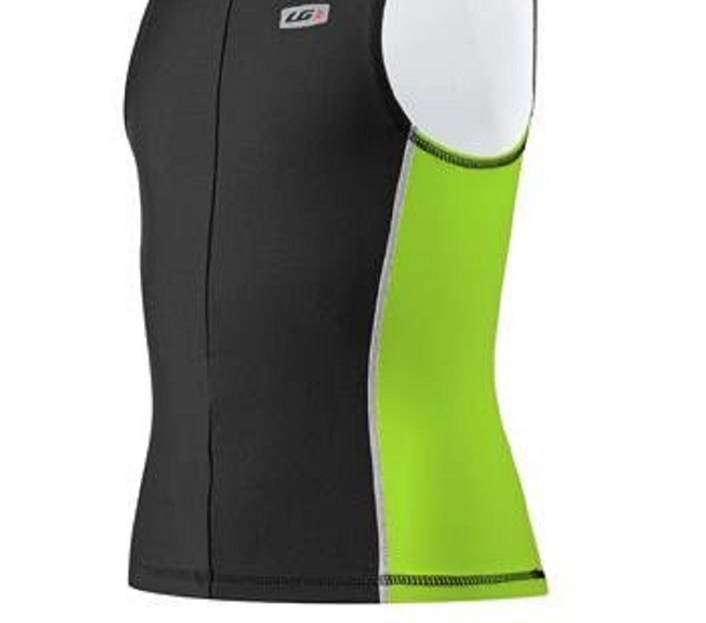 Louis Garneau Youth Comp Tri Top sem mangas feminino verde/preto tamanho GG