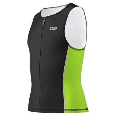 Louis Garneau Youth Comp Tri Top sem mangas feminino verde/preto tamanho GG