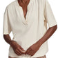 Varley - Kasey Mock Placket Rib Tee