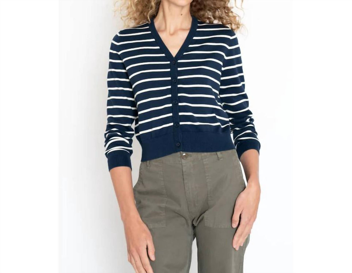 Kule - The Clove Striped V-neck Cardigan