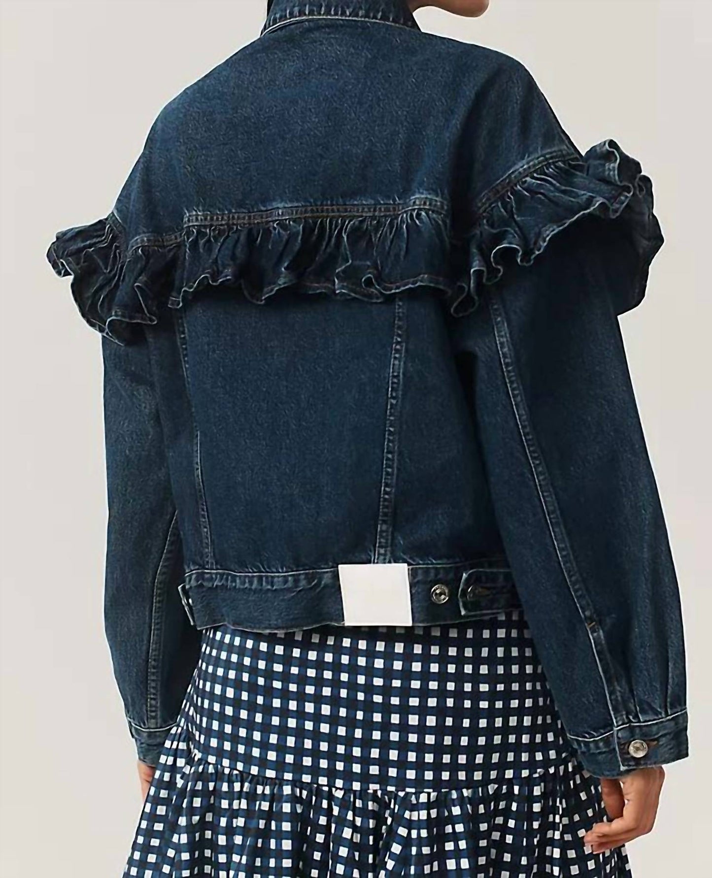 Frame - Ruffle Denim Jacket