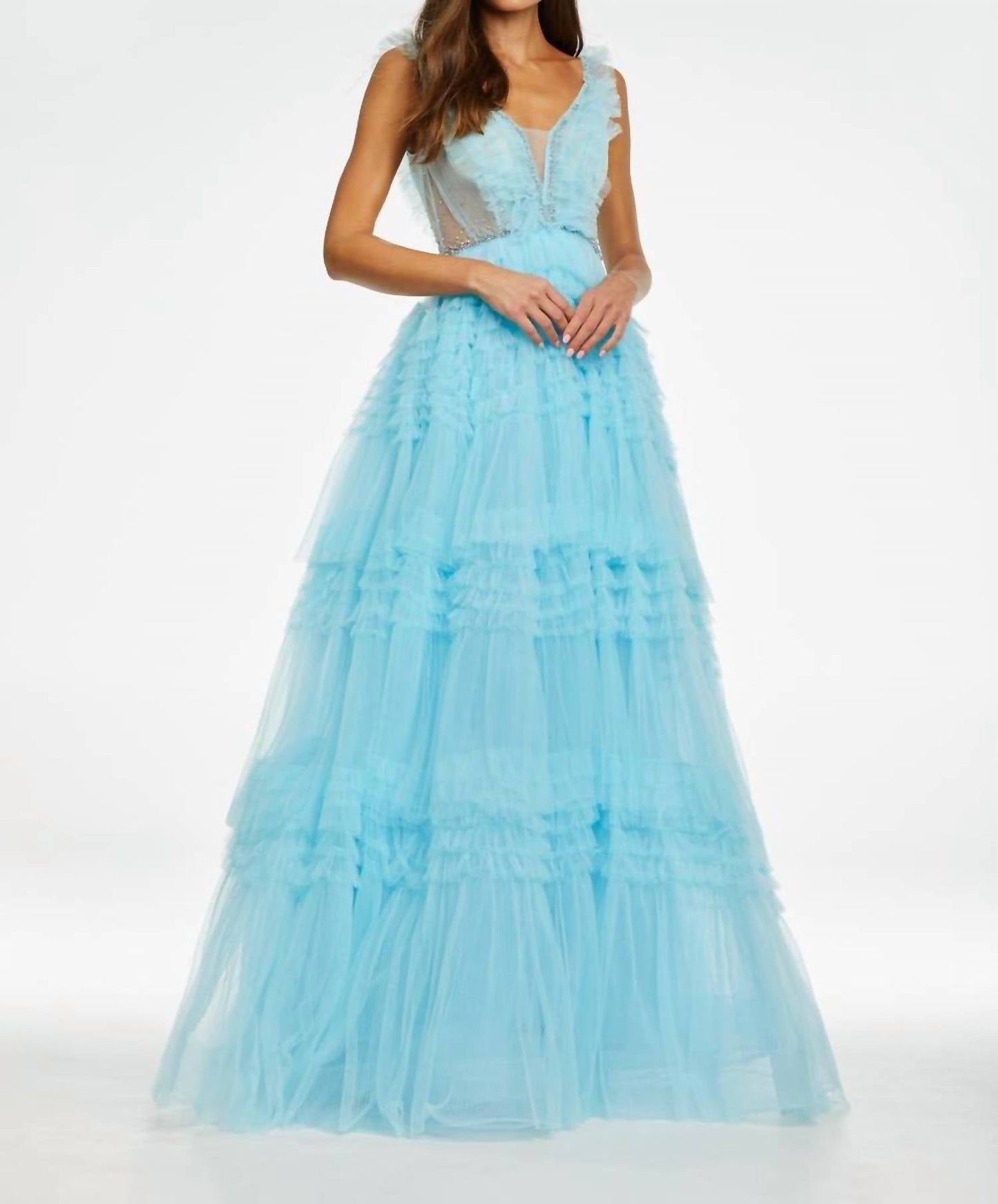 Ashleylauren - Tiered Ruffle Ball Gown