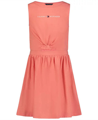 Tommy Hilfiger - Vestido sem mangas com logotipo bordado para meninas grandes