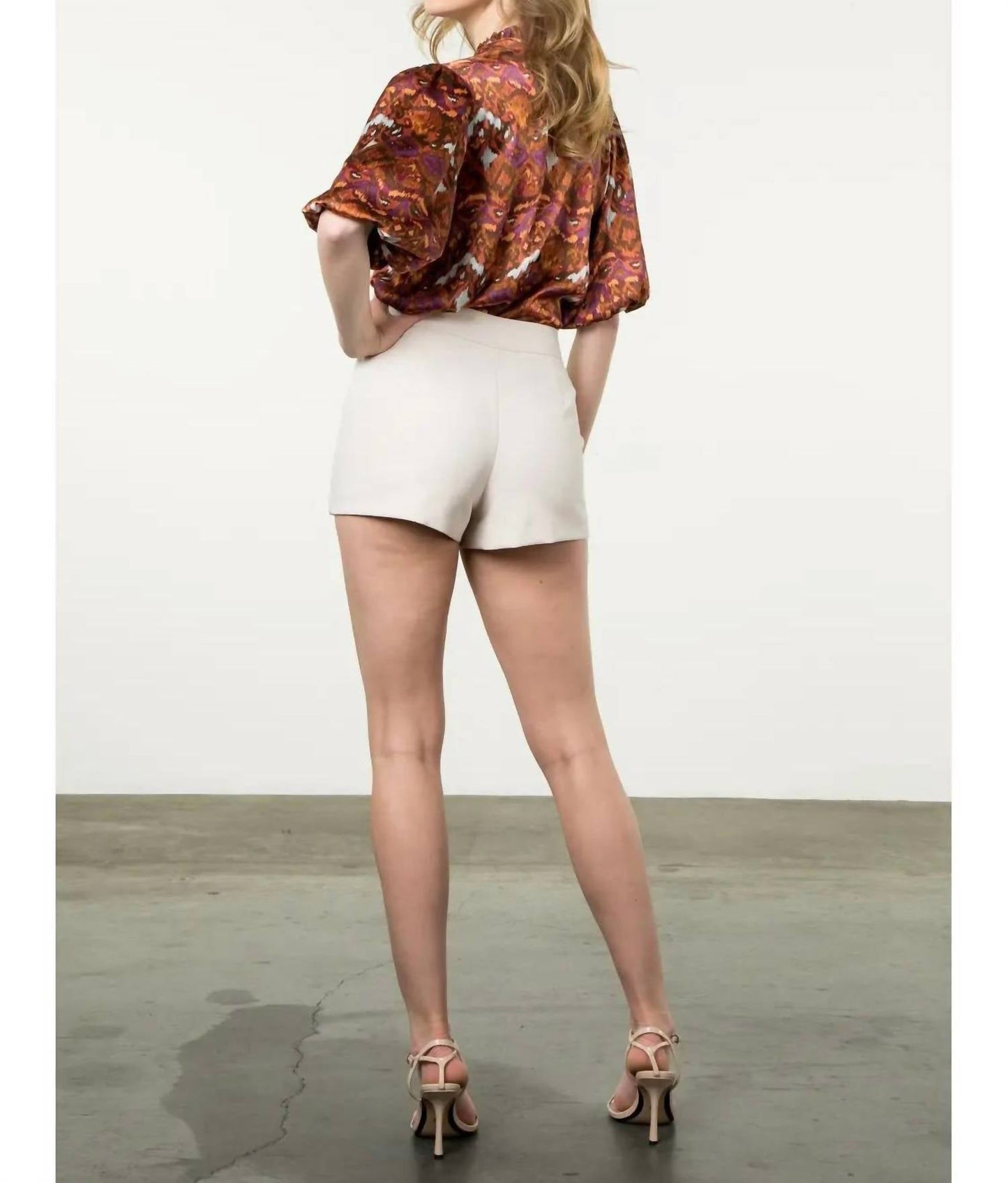 Thml - Abstract Puff Sleeve Top