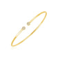 14k Yellow Gold High Polish Diamond Cluster Bangle (2mm)