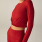 Beyond Yoga - Center Stage Cropped Long Sleeve Pullover Tee Top