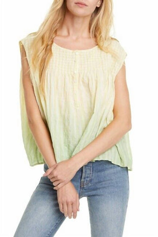 Free People - Blusa de botões e mangas curtas