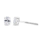 14K White Gold 1.00 Cttw Lab Grown Oval Solitaire Diamond Stud Earrings (F-G Color, VS2-SI1 Clarity)