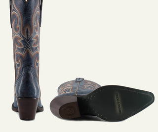Buck &amp; Brana - Botas de vaqueira de couro fino Tessa