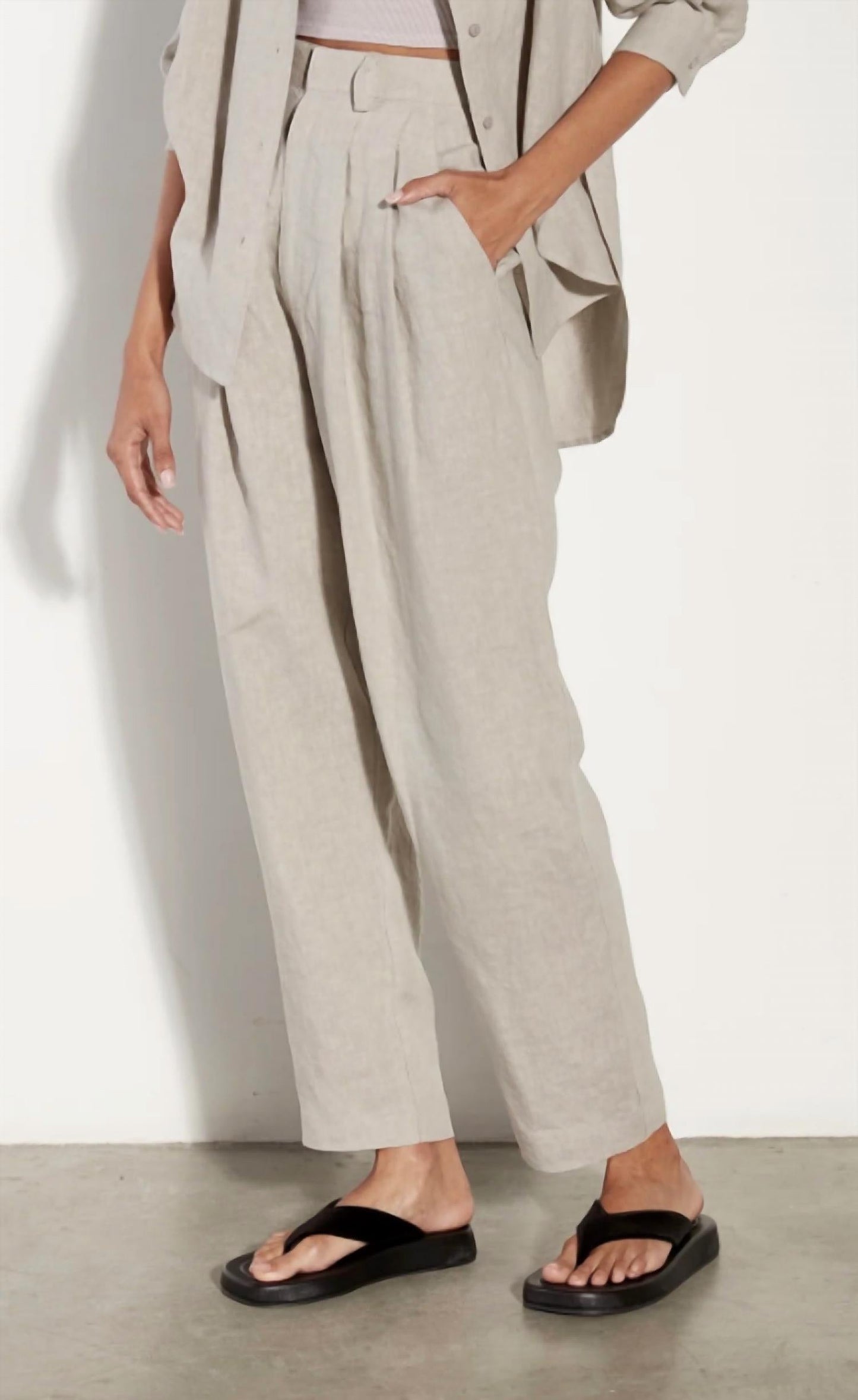 Enza Costa - Tapered Pleated Hi-Waist Pant