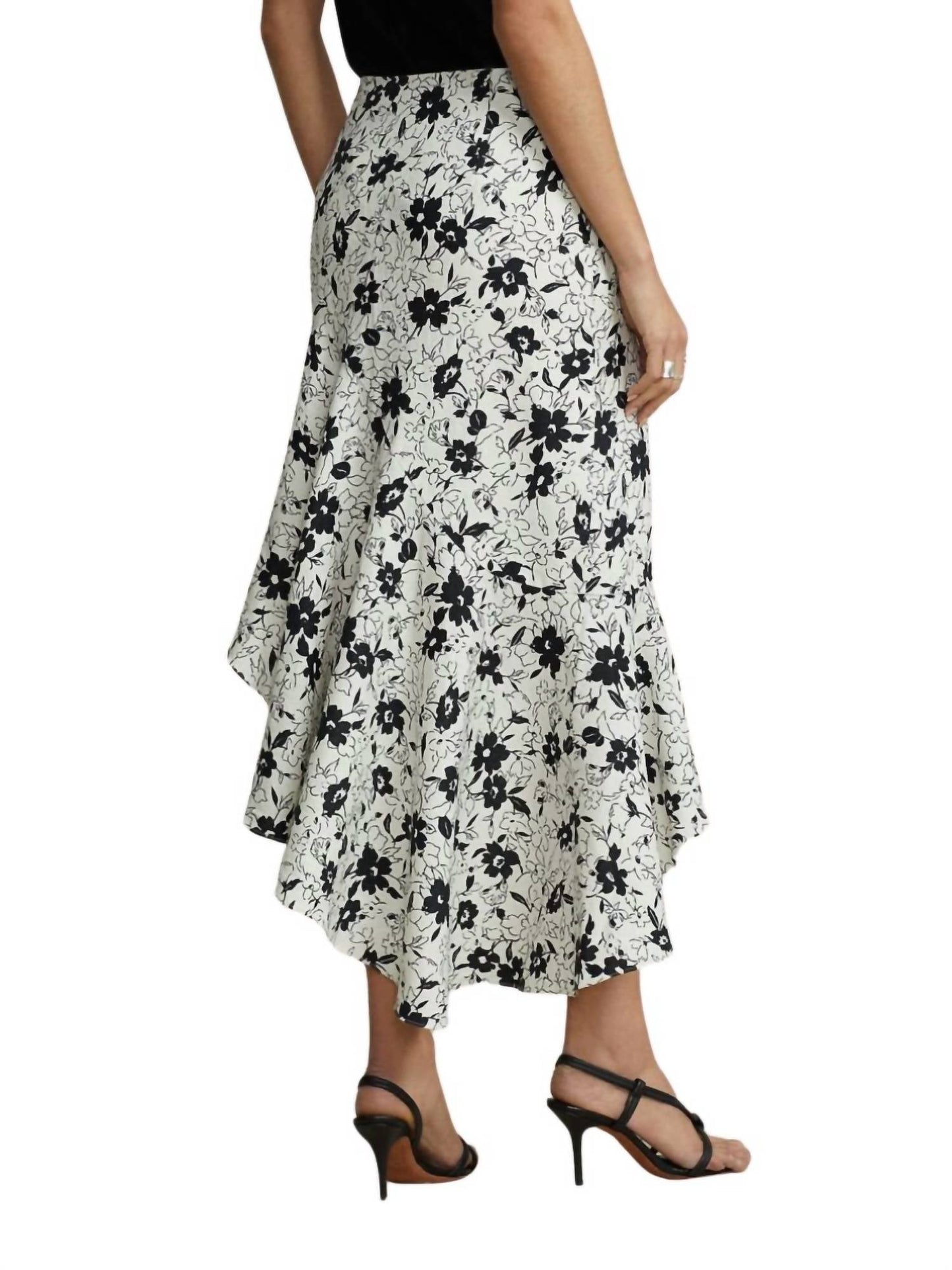 Polo Ralph Lauren - Floral Ruffed Asymmetrical Linen Skirt