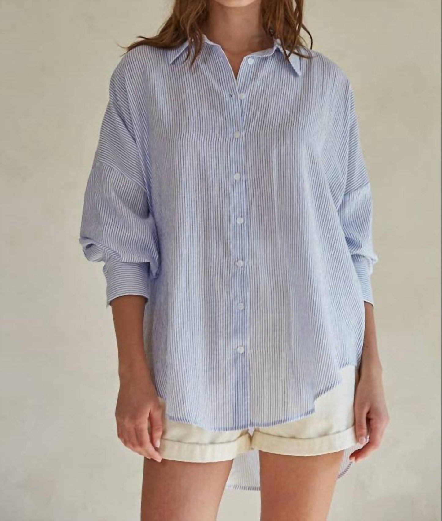 By Together - Striped Button Down Long Sleeve Shirt
