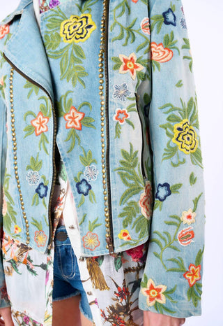 Aratta - Lucinda Embroidered Motorcycle Jacket