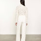 Enza Costa - PUCKERED LACE LONG SLEEVES CROPPED MOCKNECK
