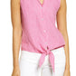 Women's Linen Front Tie Blouse