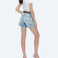 Bayeas - Bella High Rise Button Fly Distressed Denim Shorts