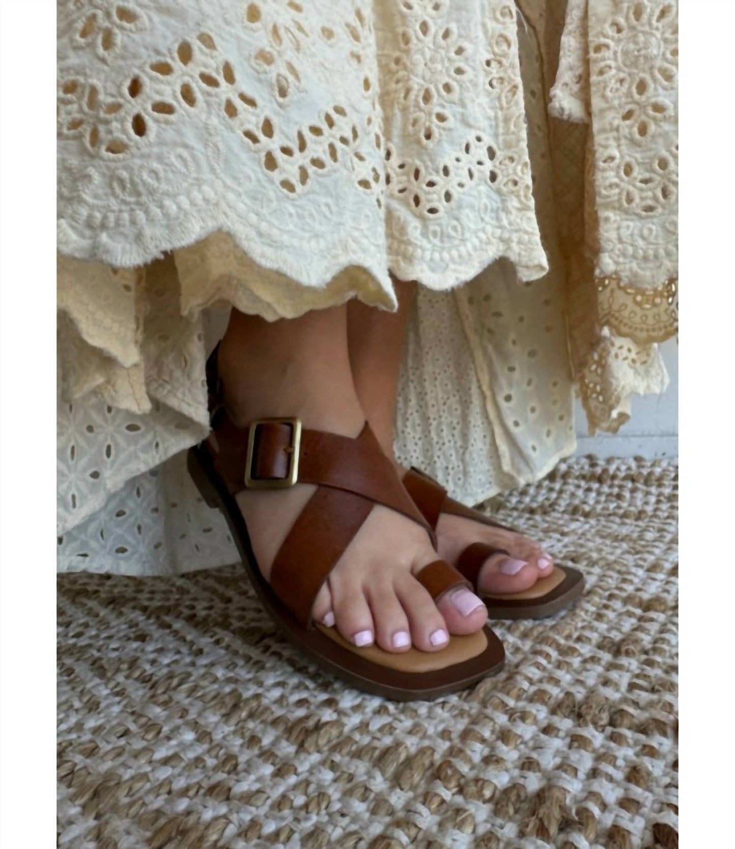 Diba True - Women's Leather Toe Loop Flat Sandal