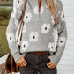 Fashionworks - Floral Half Zip Drop Shoulder Sweater